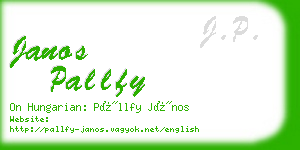 janos pallfy business card